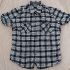 Blue Carhartt short sleeve flannel